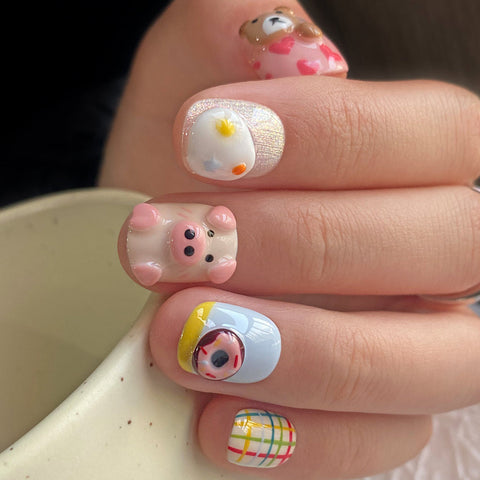 Hot SaleCute PuppyHandmade Artificial Gel Nail Press-On Nails