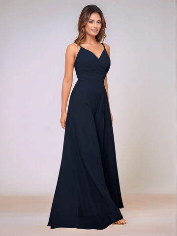 Spaghetti Strap Chiffon Hang Neck Bridesmaid Dress