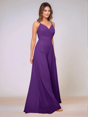 Spaghetti Strap Chiffon Hang Neck Bridesmaid Dress