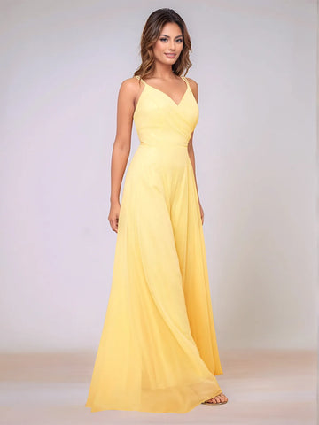 Spaghetti Strap Chiffon Hang Neck Bridesmaid Dress