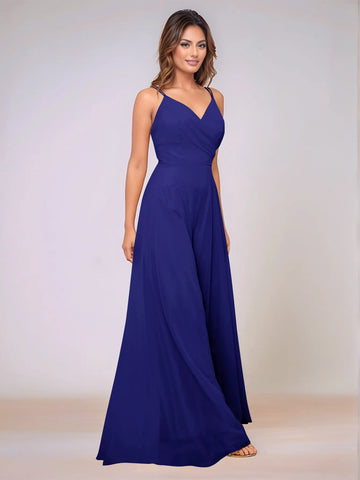 Spaghetti Strap Chiffon Hang Neck Bridesmaid Dress