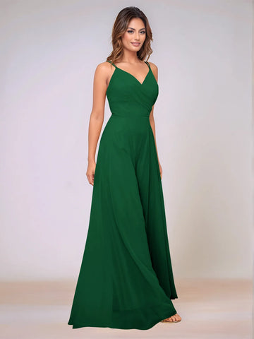 Spaghetti Strap Chiffon Hang Neck Bridesmaid Dress