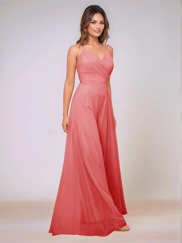 Spaghetti Strap Chiffon Hang Neck Bridesmaid Dress