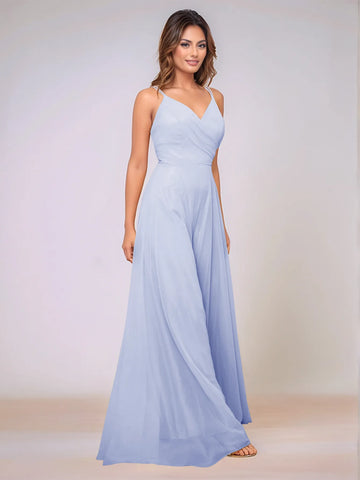 Spaghetti Strap Chiffon Hang Neck Bridesmaid Dress