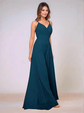 Spaghetti Strap Chiffon Hang Neck Bridesmaid Dress