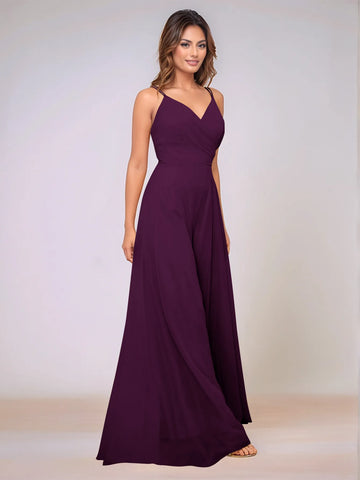 Spaghetti Strap Chiffon Hang Neck Bridesmaid Dress
