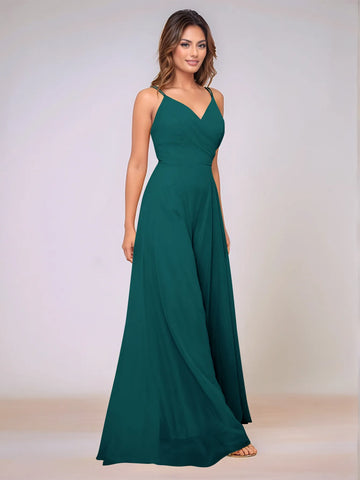 Spaghetti Strap Chiffon Hang Neck Bridesmaid Dress