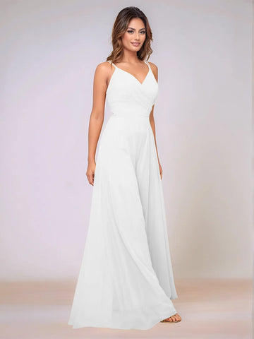 Spaghetti Strap Chiffon Hang Neck Bridesmaid Dress