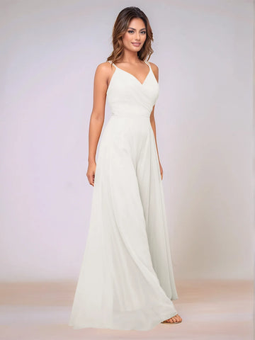 Spaghetti Strap Chiffon Hang Neck Bridesmaid Dress