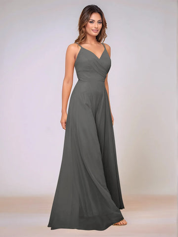 Spaghetti Strap Chiffon Hang Neck Bridesmaid Dress