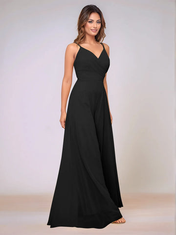 Spaghetti Strap Chiffon Hang Neck Bridesmaid Dress