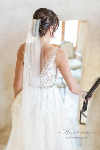 Lace Wedding Dresses with Court Train,Custom Made Wedding Gown
