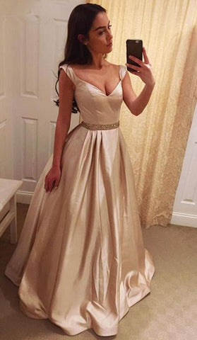 Charmantes A-Linien-Ballkleid mit V-Ausschnitt, lang, Abendkleid, formelles Kleid 