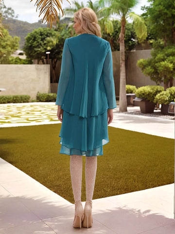 Elegant V Neck Mother of the Bride Dress With Jacket