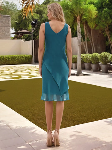 Elegant V Neck Mother of the Bride Dress With Jacket