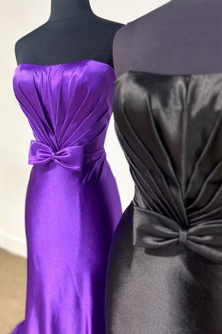 Strapless Bow Mermaid Long Prom Dress