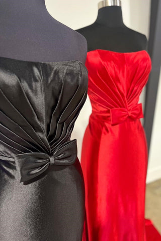 Strapless Bow Mermaid Long Prom Dress