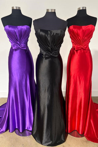 Strapless Bow Mermaid Long Prom Dress