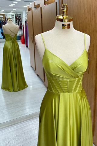 Langes A-Linien-Kleid mit Korsett-Schnürung