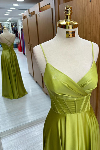 Langes A-Linien-Kleid mit Korsett-Schnürung