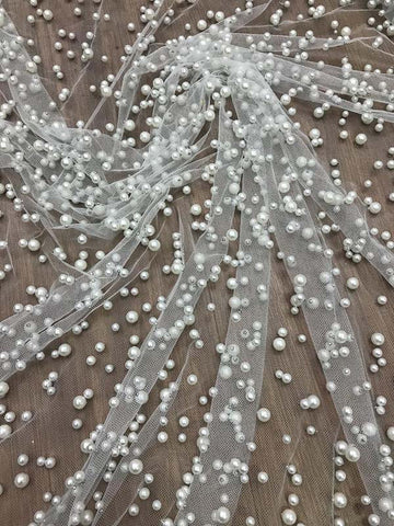 Lavender Modest Tulle Pearl Spaghetti Straps Long Prom Dress with Slit