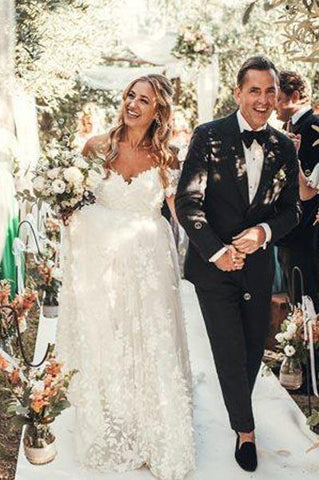 Lace Wedding Dresses Off the Shoulder Beach Wedding Dresses
