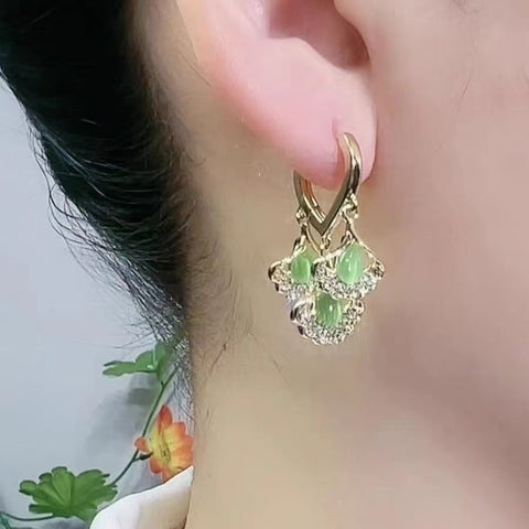 Temperament Fashion Versatile Light Luxury Simple Niche Design Show High Gentle Sweet Ginkgo Biloba Earrings Women