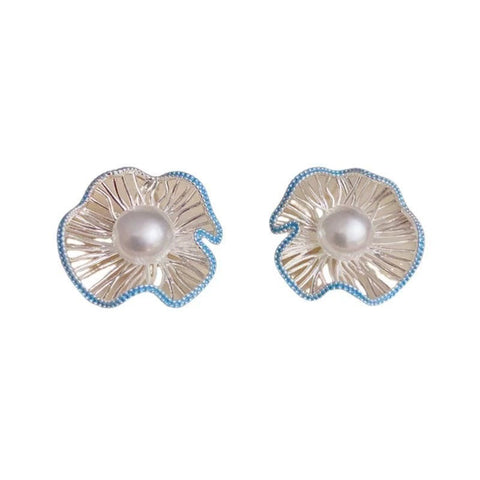 Cold feeling hollow bead flower ball stud earrings women's new earrings high-end sense niche design temperament earrings