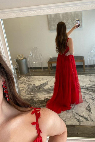 Tüll A-Linie Sweetheart Ballkleider mit Spitzenapplikationen, Partykleid