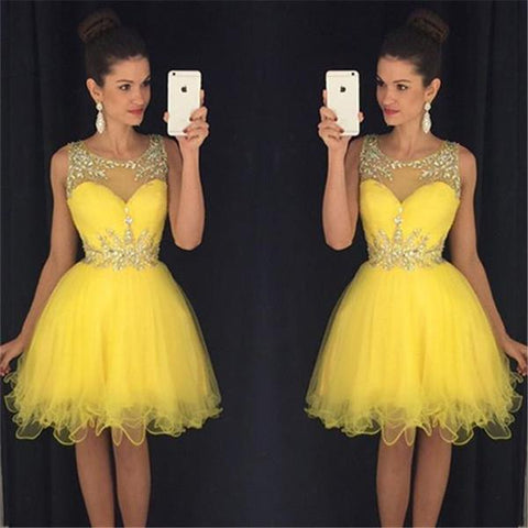 Tulle See Through Sweetheart Sequins Layers Cheap Homecoming Dresses