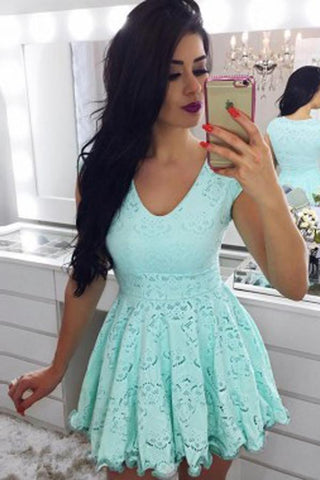 Cap Sleeve Short Prom Dress, Lace Homecoming Dress, Party Dresses
