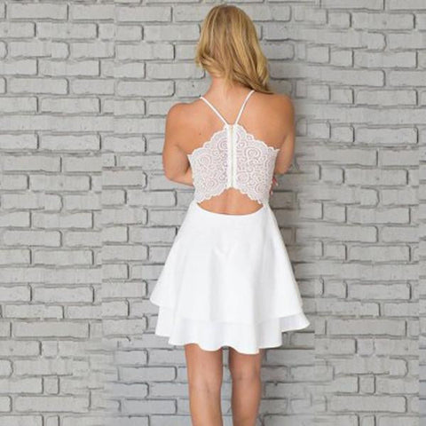 Simple V Neck Spaghetti Straps Satin Homecoming Dresses for Teens