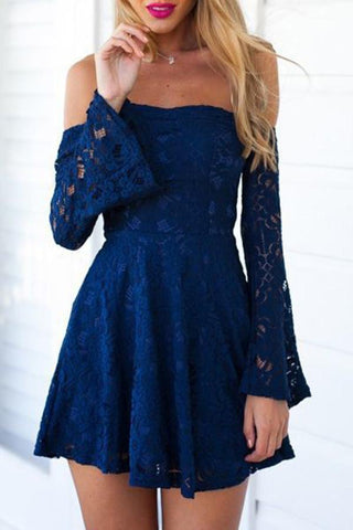 Lace Off Shoulder Mini Homecoming Dress, Prom Dress Short for Summer