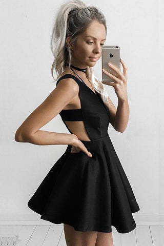Charming Sleeveless V-neck Homecoming Dress, Short Prom Dress