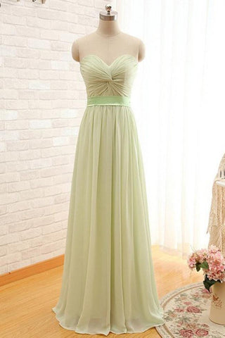 Chiffon Sweetheart Floor Length Long Prom Dresses, Evening Dresses