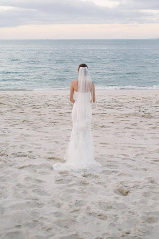 White Lace Mermaid Sweetheart Off Shoulder Beach Wedding Dresses