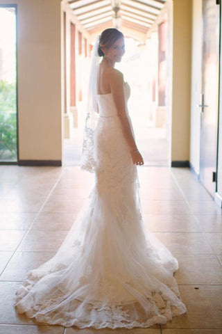 White Lace Mermaid Sweetheart Off Shoulder Beach Wedding Dresses