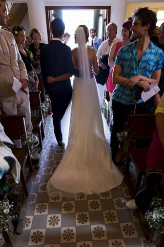 Sweetheart Simple White Chiffon Strapless Floor Length Wedding Dresses