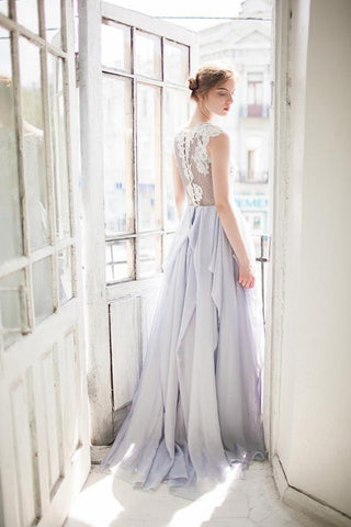 Gorgeous Inexpensive Lace Tulle Wedding Dress Boho Bridal Dresses