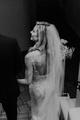 Sheath Beaded V-neck Backless Lace Wedding Dresses, Wedding Gowns