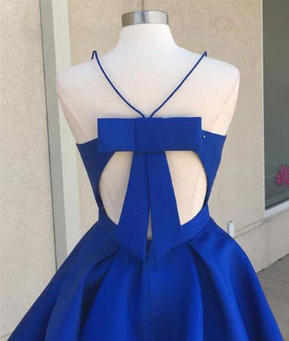 Spaghetti Straps Homecoming Dresses With Ribbon