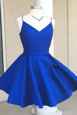Spaghetti Straps Homecoming Dresses With Ribbon
