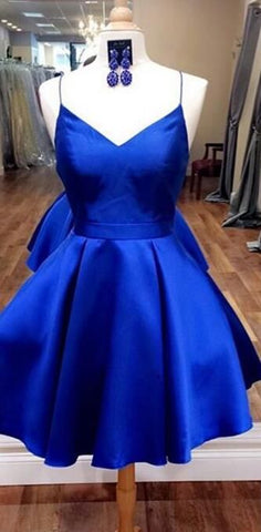 Spaghetti Straps Homecoming Dresses With Ribbon