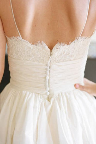 Einfache Taft A-Linie Spaghettiträger Strand Brautkleider, Brautkleid,