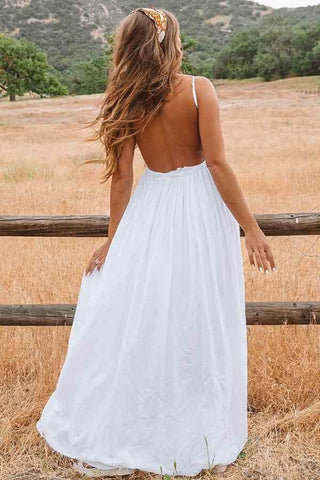 Simple White Lace A-line Plus Size Beach Wedding Dresses, Bridal Dresses