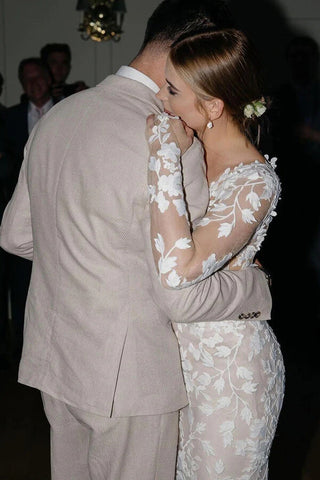 Tulle Sheath Sweetheart Neck Wedding Dresses With Floral Appliques