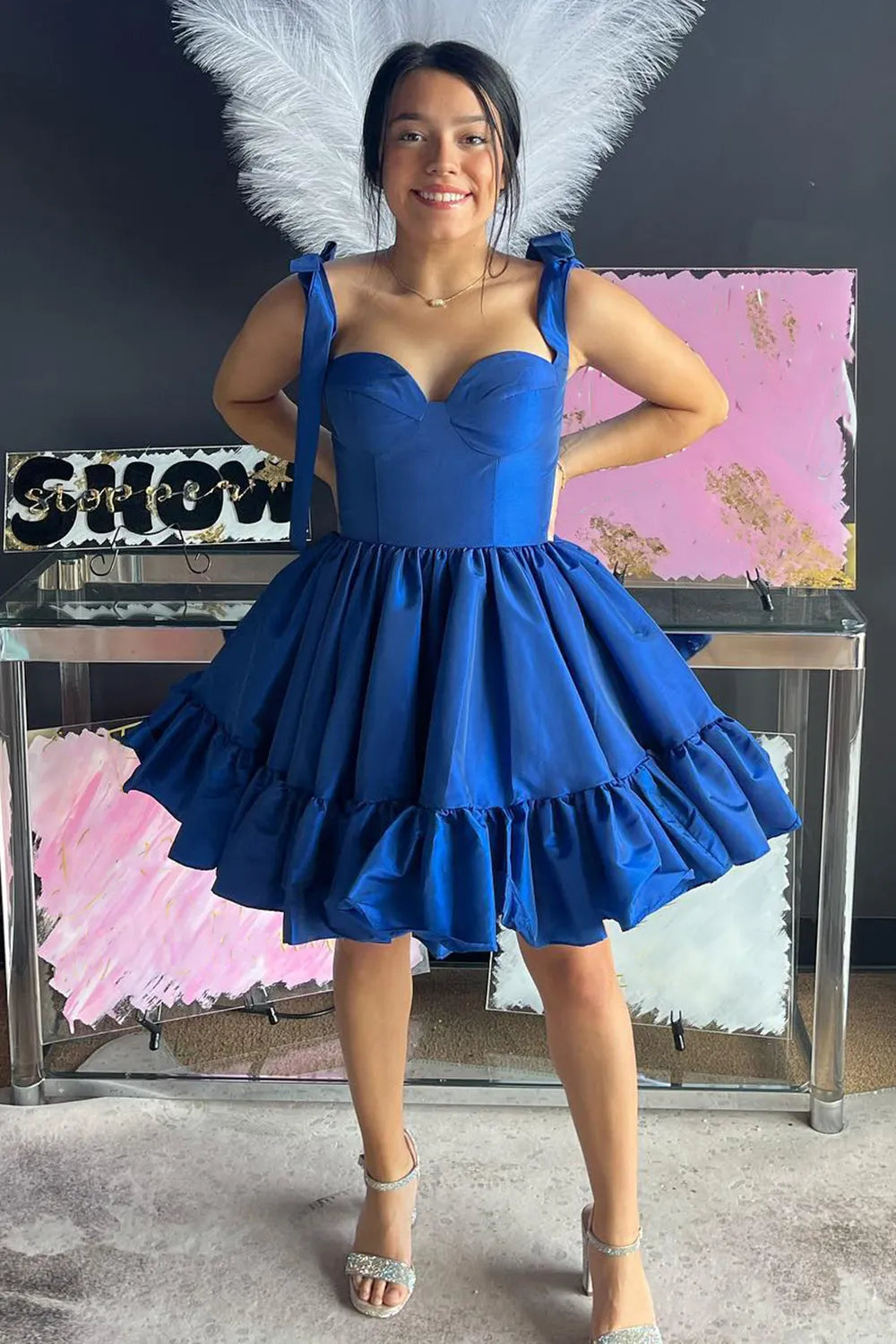 Princess A Line Spaghetti Straps Hot Pink Short Homecoming Dress with Ruched