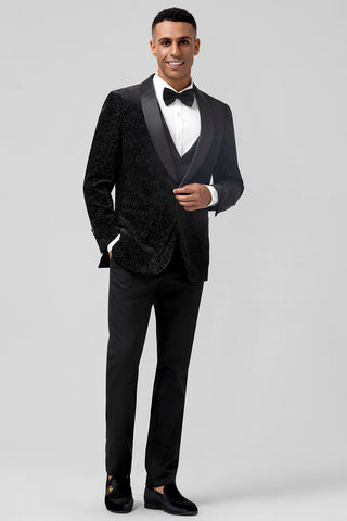 Black Shawl Lapel 3 Pieces Formal Prom Men's Suits