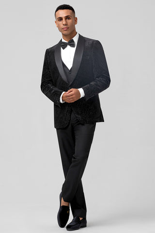 Black Shawl Lapel 3 Pieces Formal Prom Men's Suits