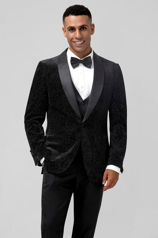 Black Shawl Lapel 3 Pieces Formal Prom Men's Suits